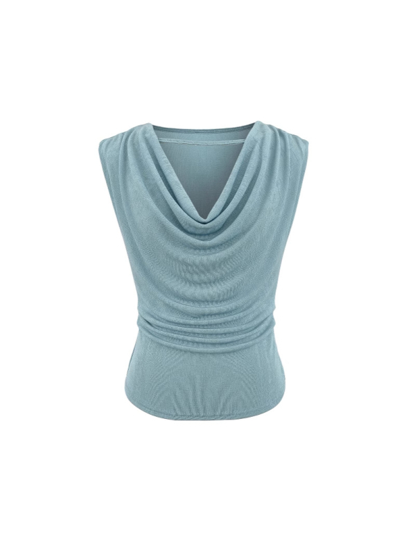 Amerikai retro fehér lenge galléros, egyvállas, rövid ujjú női póló, 2025-ös nyár, új, karcsúsított, szexi, rövid felső