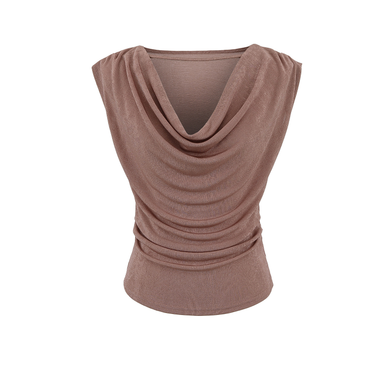 Amerikai retro fehér lenge galléros, egyvállas, rövid ujjú női póló, 2025-ös nyár, új, karcsúsított, szexi, rövid felső