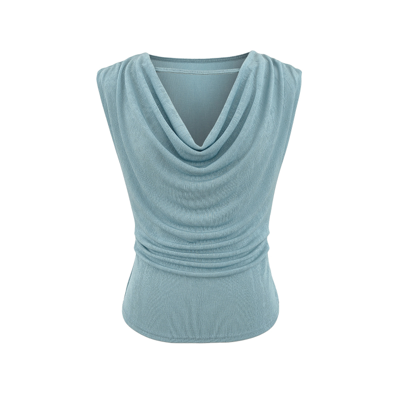 Amerikai retro fehér lenge galléros, egyvállas, rövid ujjú női póló, 2025-ös nyár, új, karcsúsított, szexi, rövid felső