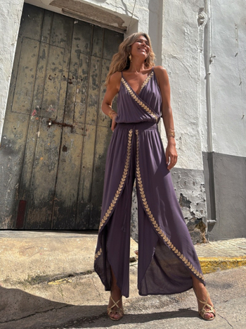 2025 Ευρωπαϊκό και Αμερικανικό Διασυνοριακό Ανεξάρτητο Σταθμό Διαδικτύου Διασημοτήτων Ίδιου Στυλ Χρυσή Κορδέλα Άκρη Στενή Μέση με V-Neck Χαλαρό Παντελόνι με Τιράντες