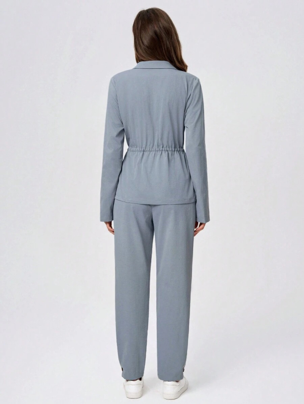 Transfrontaliere doamnelor doctor Scrub Set primăvară și toamnă dentară animale de companie frumusețe casual elegant asistentă uniformă cu mânecă lungă set din două piese