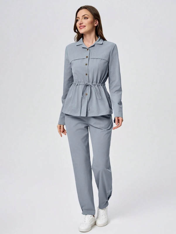 Transfrontaliere doamnelor doctor Scrub Set primăvară și toamnă dentară animale de companie frumusețe casual elegant asistentă uniformă cu mânecă lungă set din două piese