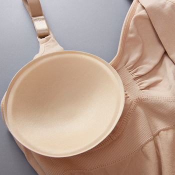 Besiūlė priekinė sagtis maitinančioms mamoms su krūtinės įdėklu, elastinga, push-up tipo nėščiųjų apatinė suknelė.