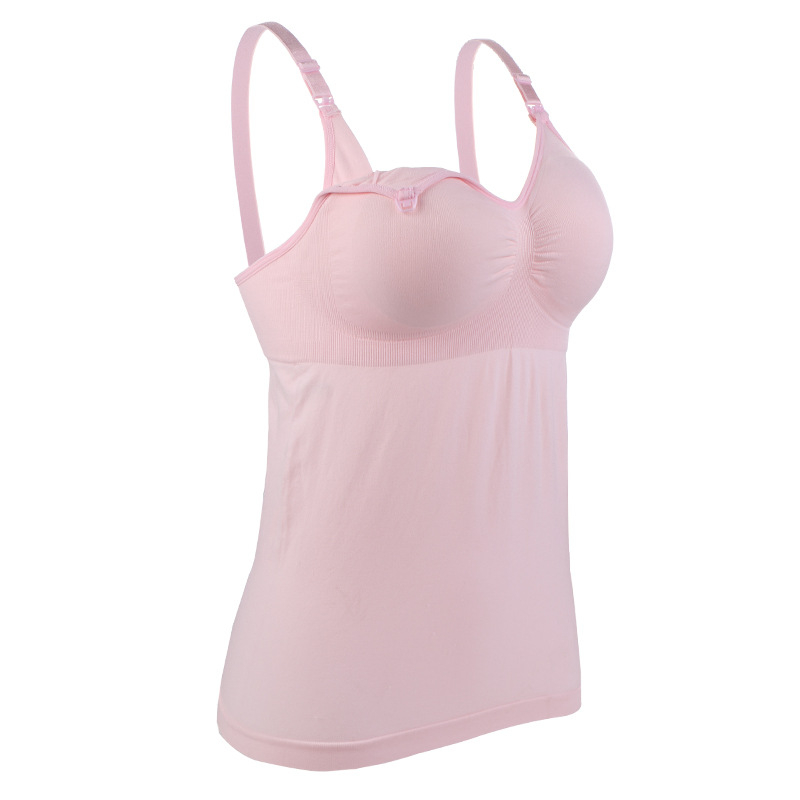 Besiūlė priekinė sagtis maitinančioms mamoms su krūtinės įdėklu, elastinga, push-up tipo nėščiųjų apatinė suknelė.