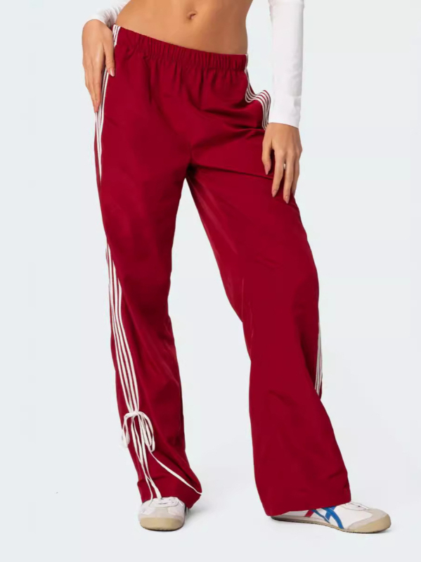 Tavaszi és őszi új amerikai utcai stílusú divatos csíkos, laza, lezser unisex niche nadrágok