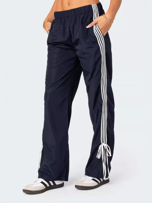 Tavaszi és őszi új amerikai utcai stílusú divatos csíkos, laza, lezser unisex niche nadrágok