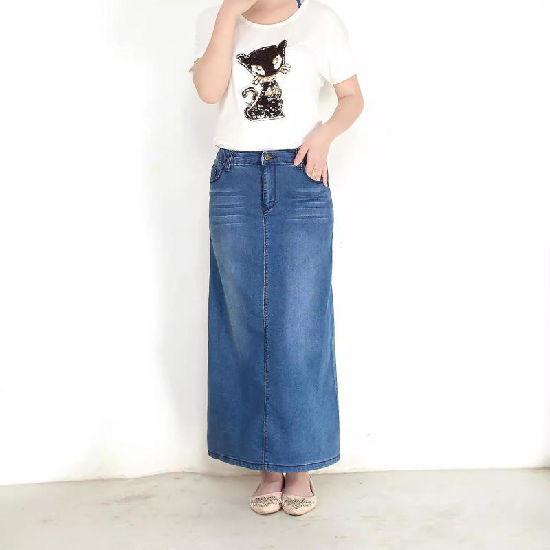 Határokon átnyúló HSF2856 Amazon európai és amerikai divattrendű, csípőre szabott, rugalmas, mindenhez illő farmerruhához