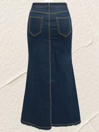 Διασυνοριακή Σήμανση για Ευρωπαϊκά και Αμερικανικά Ρούχα Γυναικών Plus Size 2025, Ρετρό, Κομψό, Απλό, Φούστα με Ψαροκόκαλο και Γλουτούς