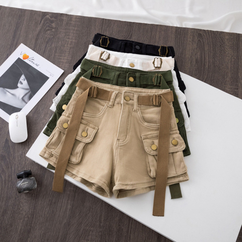 Ljetne radne traper hlačice za žene, Lisin isti stil, korejski stil, mršavljenje, visoki struk, plesne vruće hlačice, ultra kratke, mršavljenje, elastične, moderne