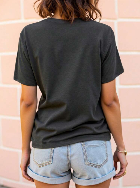 Inawly női laza virágmintás rövid ujjú póló, S