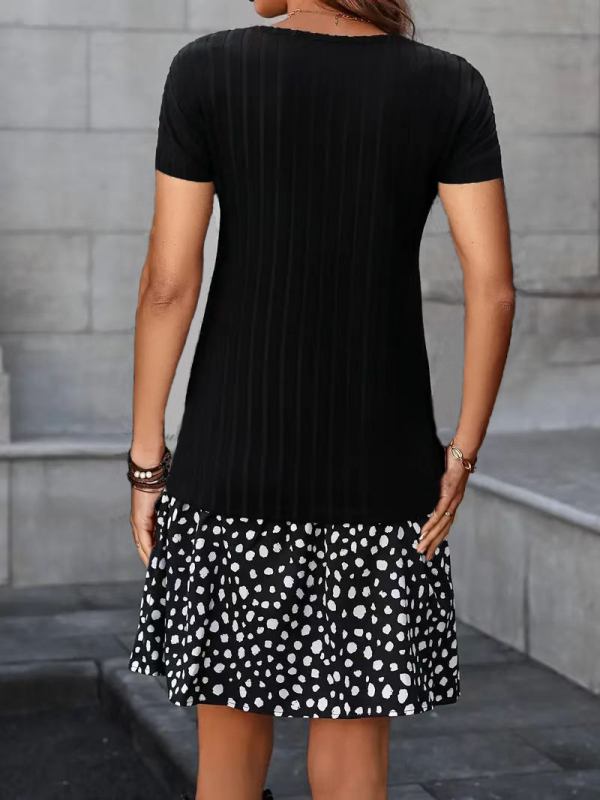 Amazon Európa és Amerika 2025 Új Nyári Széles Csíkos Polár Rövid Ujjú Női Ruha