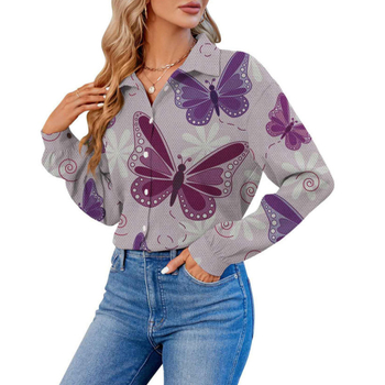 2024 Határokon átnyúló európai és amerikai export 3D nyomtatású női divatos egyrészes, testreszabott hosszú ujjú ing, népszerű hajtókás ing