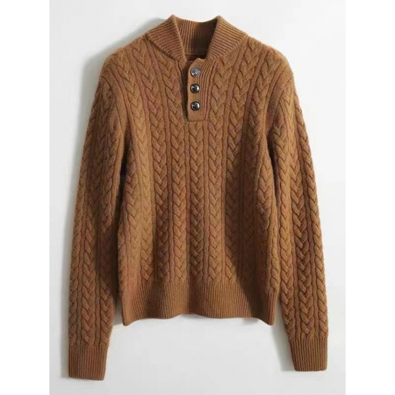 Baseball galléros, csavart kötél textúrájú kötött női pulóver 2025 sokoldalú, egyszerű, tiszta színű, őszi és téli új retró alsó felső