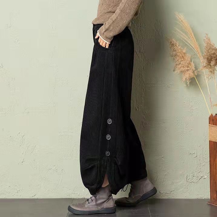 Eksportuojamos užsienio prekybos velveto „Torre Lantern“ plačios vaikiškos kelnės, 2022 m. pavasario, naujos, laisvos aksominės kelnės devynių aulinukų auluose