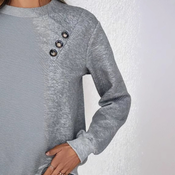 Amazon Export Népszerű Topok 2025 Új Európai és Amerikai Ruházat Határokon Átnyúló Gomb Textúra Dizájn Őszi Pulóver