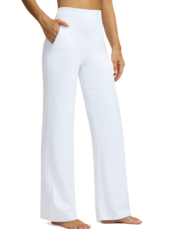 2025-ös, határokon átnyúló, új európai és amerikai női jóganadrág, széles szárú, zsebfedős, magas derékkal, rugalmas