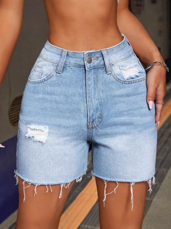 2025-ös, határokon átnyúló, európai és amerikai nyári utcai, magas derekú, elasztikus nadrág, lyukas farmernadrág, női szuper dögös