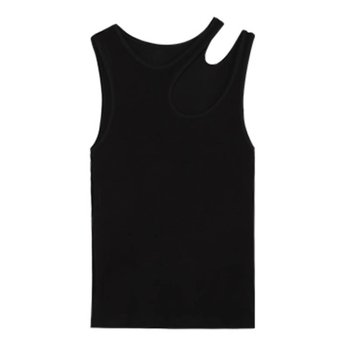 Ένα κομμάτι παράδοσης από Ευρώπη και Αμερική σέξι γυναικείο λουράκι ώμου, καυτό κορίτσι, λεπτό αμάνικο τοπ, καλοκαιρινό γιλέκο με κοίλο τελείωμα, ομορφιά στην πλάτη