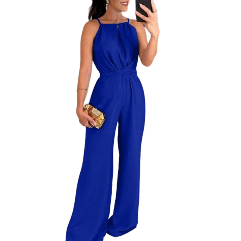 2025 Nyári Új, Határokon Átnyúló Európai és Amerikai Külkereskedelmi Női Fűzős, Egyszínű, Ujjatlan, Szexi, Slim-fit Nadrágok Női