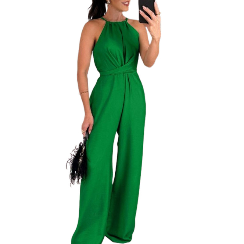 2025 Nyári Új, Határokon Átnyúló Európai és Amerikai Külkereskedelmi Női Fűzős, Egyszínű, Ujjatlan, Szexi, Slim-fit Nadrágok Női