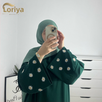 Loriya2024 AliExpress Dubai Bliski istok Turska Elegantna haljina s vezom i tratinčicama, ogrtač LR802