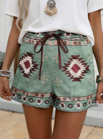 Női Western Etnikai Stílusú Retro Lezser Geometrikus Mintás Rövidnadrág