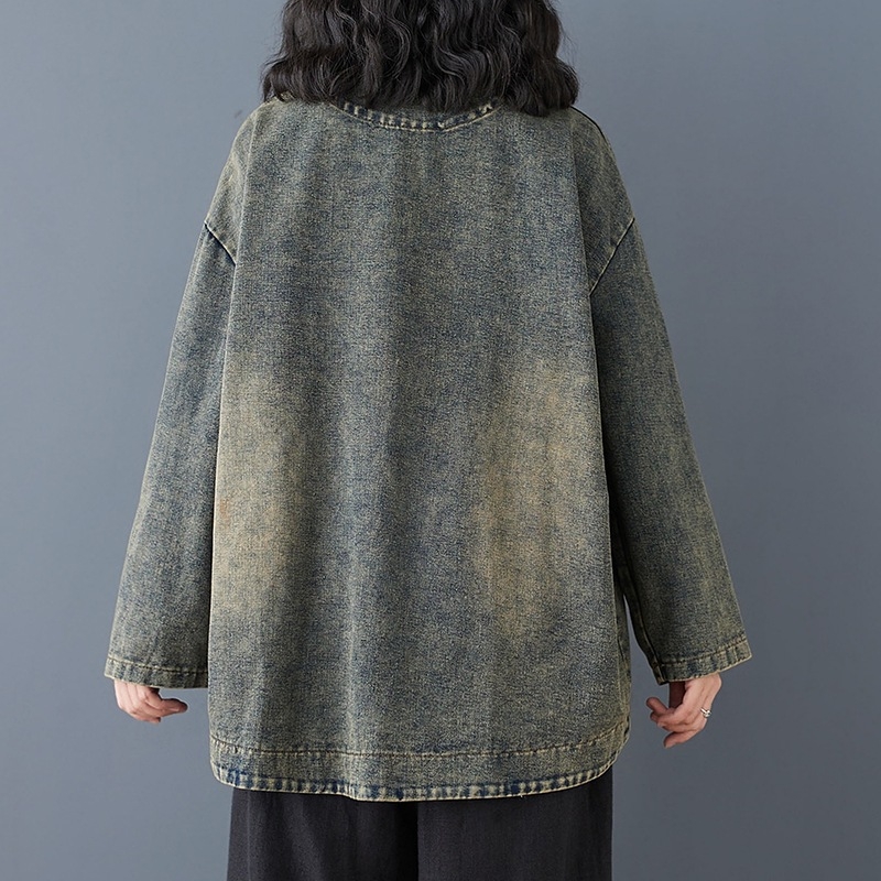 Régi Munkakabát Női 2025 Kora Tavaszi Új V-nyakú Minden egyező Plus Size Egysoros Lezser Elegáns Művészeti Felső