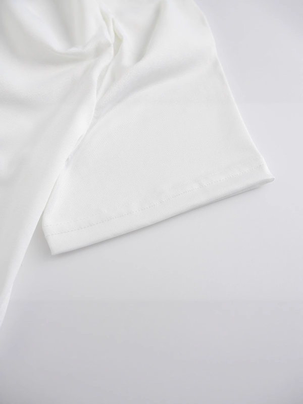 Európa és az Egyesült Államok határokon átnyúló külkereskedelmi kerek nyakú rövid ujjú, egymásra rakott masnimintás nyári új póló női ing