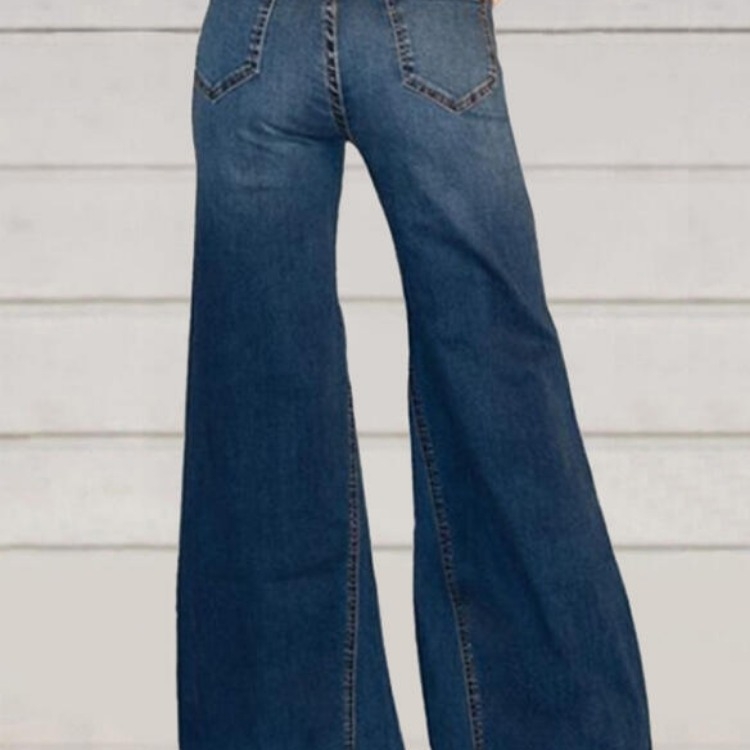 Határokon átnyúló európai és amerikai külkereskedelmi retro magas derekú, bő szárú farmernadrág nőknek