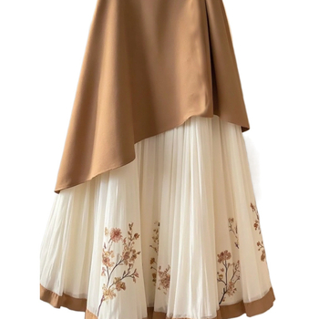 Γαλλικό στυλ Ρετρό Υψηλής ποιότητας Western στυλ Φλοράλ Patchwork Φούστα 2025 Άνοιξη και Φθινόπωρο Νέο Στυλ Θεάς Φούστα Φρέσκια