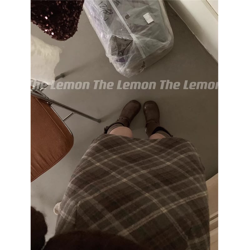 Koreai stílusú retró kockás, magas derekú, karcsúsító gyapjúszoknya őszi és téli, sokoldalú, kis A-vonalú női szoknya