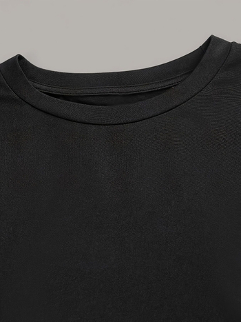 Φθινόπωρο Νέο 2025 Casual Μοντέρνο T-Shirt Στενής Εφαρμογής Ευέλικτο Πανωφόρι Salt Style Ώριμο Μακρυμάνικο Βάσης Γυναικείο Σετ Τριών Τεμαχίων