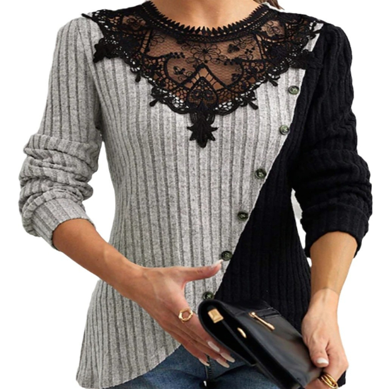 Amazon AliExpress wish explosion női ingruha felső csipke mindennapi hétköznapi hosszú ujjú