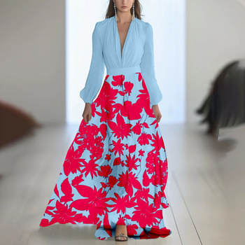 2025Shein Temu Cross-Border Amazon Independent Station Δημοφιλές τυπωμένο φόρεμα