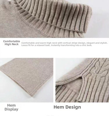 Φθινοπωρινό και Χειμερινό Πουλόβερ με ζιβάγκο και σκίσιμο, Πουλόβερ σε Κορεάτικο Στυλ, Παντελόνι με φαρδιά μπατζάκια, Σετ δύο τεμαχίων, Χαλαρό Πλεκτό Κοστούμι