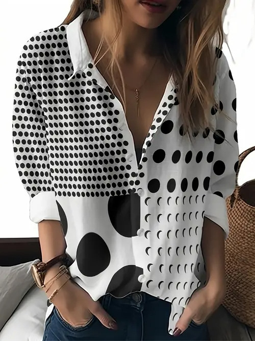 American Cross-Border 2025 új, lezser, sokoldalú, divatos, kiváló minőségű, csíkos, kockás női hosszú ujjú ing