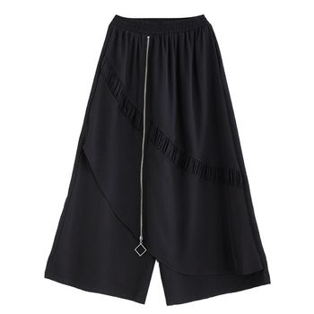 Истинска лятна рокля 2024, нова хонконгска стилна ниша, широки панталони, персонализирани ципове, модни, едноцветни панталони