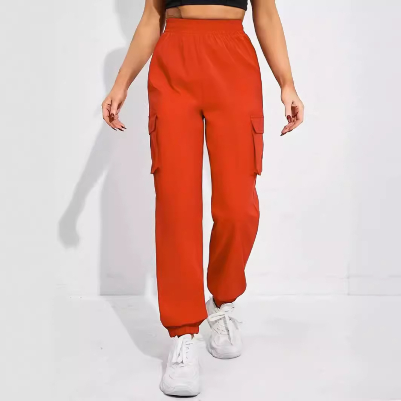 2024 Új Női Ruházat Európai és Amerikai Alkalmi Munkaruházat Laza Melegítőnadrágok Flap Zsebnadrággal