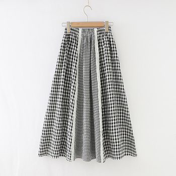 Φούστα Mori με Καλοκαιρινό Νέο Στυλ, Γυναικεία Καρό Φούστα, Μικρή, Φρέσκια Καρό, Γραμμή Α, Μεγάλη, Φούστα με Κούνιες 34044