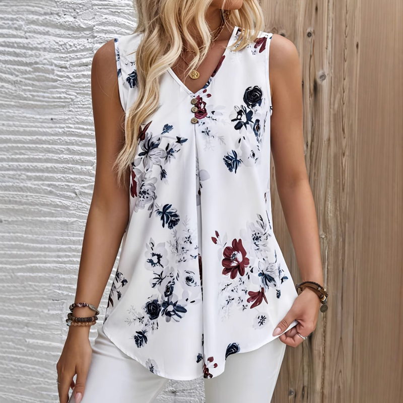 Külkereskedelmi Határokon Átnyúló Európai és Amerikai Új Női Lezser V-nyakú Pulóver Digitális Nyomtatású Elegáns Felső Mellény Póló