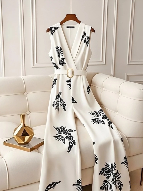 2025-ös nyári temperamentumú divatos, csúcskategóriás derékformáló, a legegyszerűbb a mérkőzéshez illő, vékony, magas derekú, nyomtatott overál, kis egyrészes nadrág