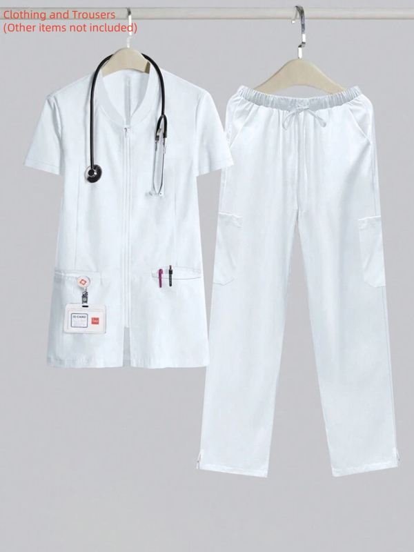 Guangzhou New Summer Women`s Clothing Suit cu mânecă scurtă pentru femei Slim Fashion Set din două piese Îmbrăcăminte medicală Special Work Wear