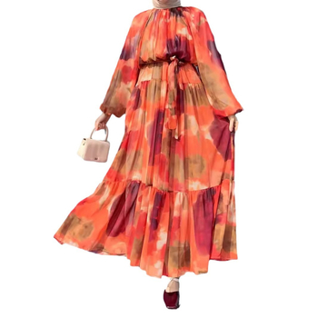 M2886 Határokon átnyúló Amazonas Női Közel-Keleti Muszlim Új Sifon Szőtt Hosszú Elegáns Elegáns Ruha