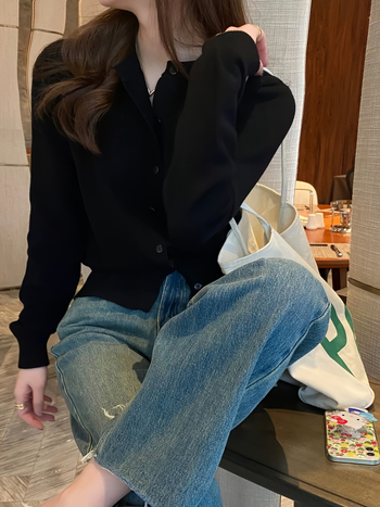 2025-ös, határokon átnyúló, új európai és amerikai egyszínű, gombos kardigán, elegáns hosszú ujjú, határokon átnyúló dropshipping