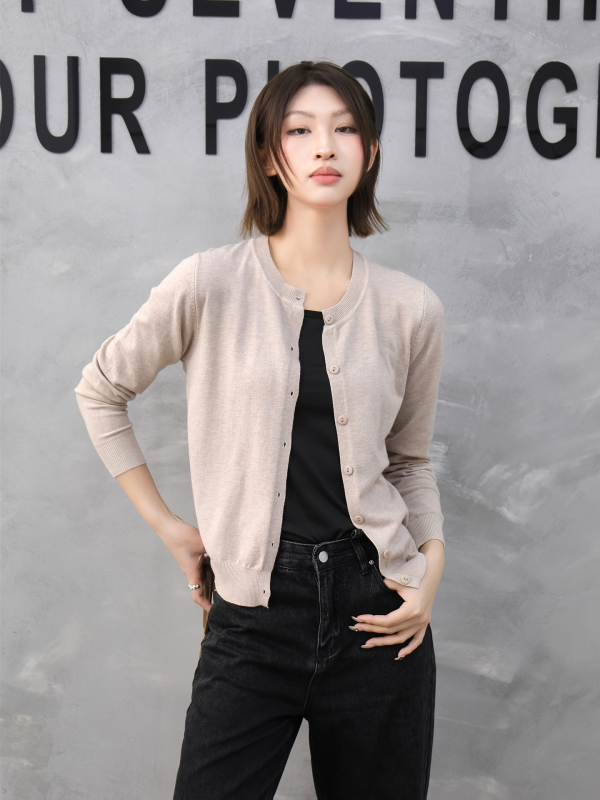 2025-ös, határokon átnyúló, új európai és amerikai egyszínű, gombos kardigán, elegáns hosszú ujjú, határokon átnyúló dropshipping