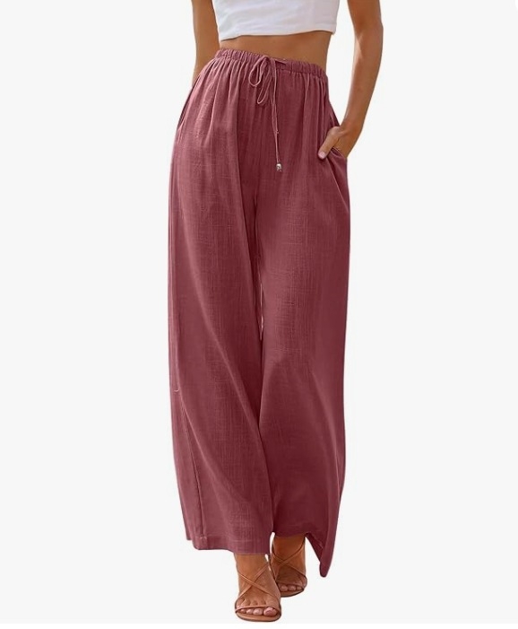 2024 Amazon ebay AliExpress európai és amerikai plus size női vászon nadrág laza, lezser, zsebes, húzózsinóros, bő szárú női nadrág