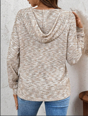 2024 Amazon Európa és az Egyesült Államok határokon átnyúló külkereskedelmi őszi és téli új egyszínű kapucnis gombos bő hosszú ujjú pulóver női ruházat