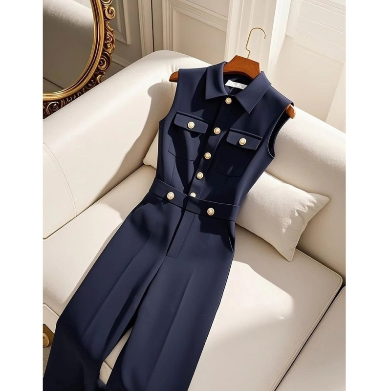 Koreai stílusú, lusta fazonú, egyedi és szuper csinos overál, elegáns és luxus, sötétkék overál nőknek tavasszal