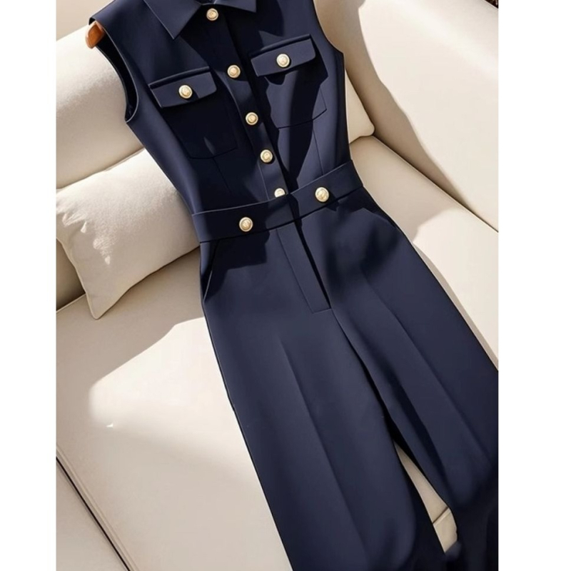 Koreai stílusú, lusta fazonú, egyedi és szuper csinos overál, elegáns és luxus, sötétkék overál nőknek tavasszal