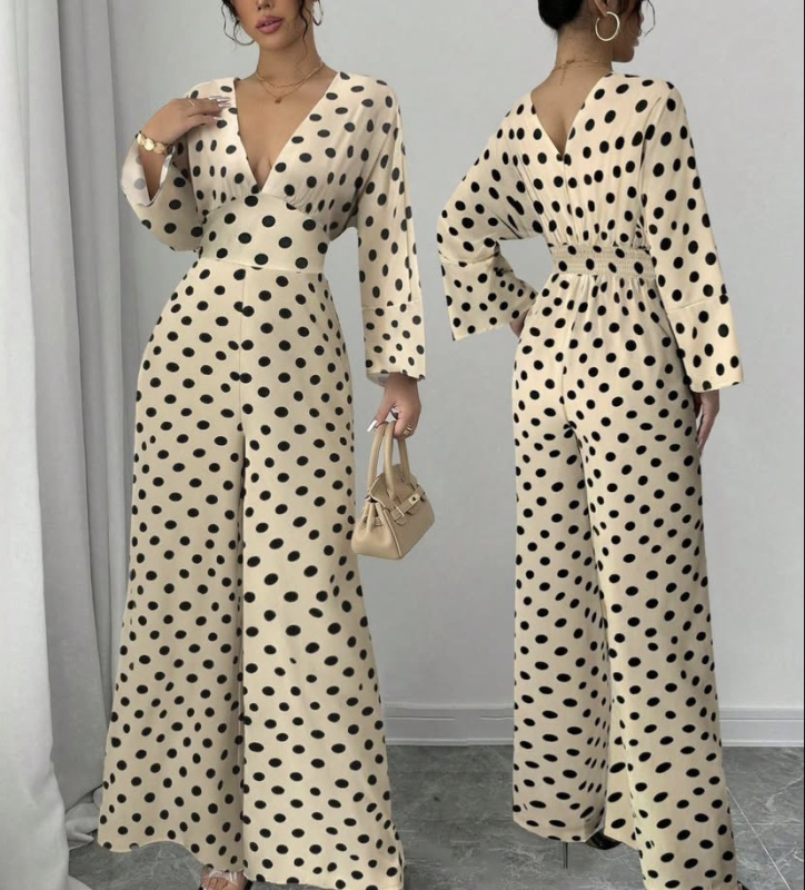 2025-ös európai és amerikai határokon átnyúló Amazon független állomás tavaszi és nyári robbanásszerű nyomtatású V-nyakú, vékony, szexi overál